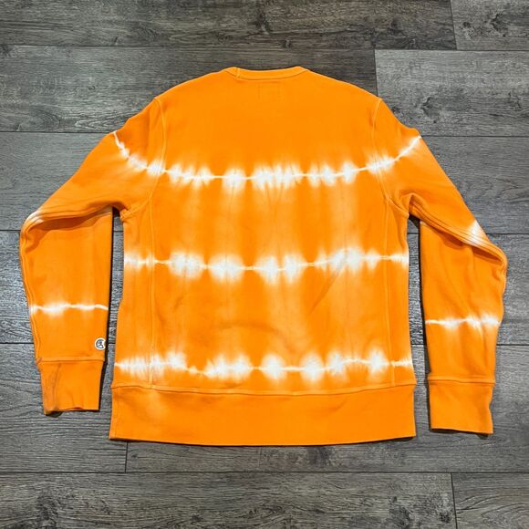 Champion x Todd Snyder Tie Dye Crewneck Sweatshirt Orange Made in USA Men's XL - Picture 4 of 6